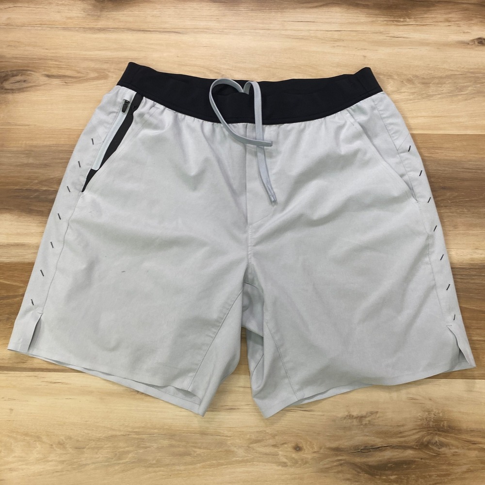 Ten Thousand Interval Short Large 7 Inch Gym Training Lined Grey Black TTSH002V